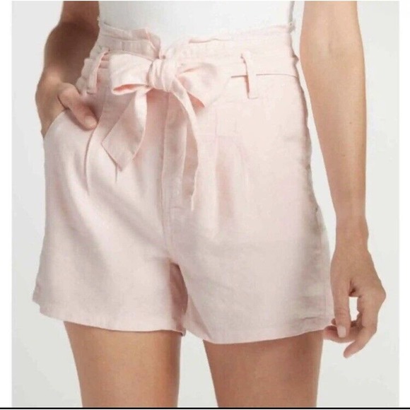 Hudson Shorts NWT Paperbag Pink Belted High Rise Stretch Lightweight Women’s 32 - Picture 1 of 7